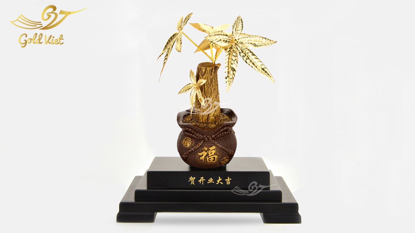 Cây Kim Ngân phong thủy mạ vàng - Biểu tượng phú quý 