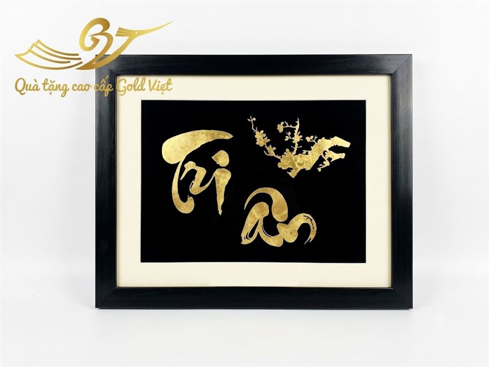 Tranh chữ Tri Ân mạ vàng 24k 