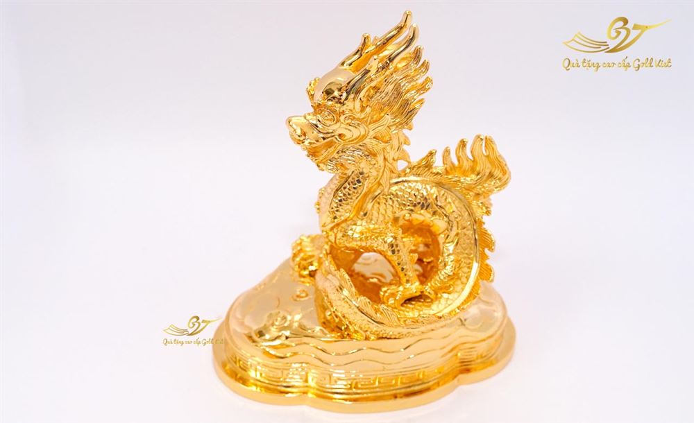 Tượng Rồng Phong Thủy Mạ Vàng (Cỡ Vừa)- Quà Tặng Mạ Vàng Cao Cấp