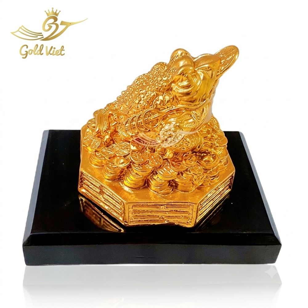 Tượng cóc ngậm tiền vàng mạ vàng - kích hoạt phú quý 