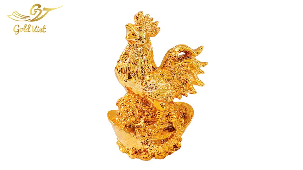 tượng gà mạ vàng 111f