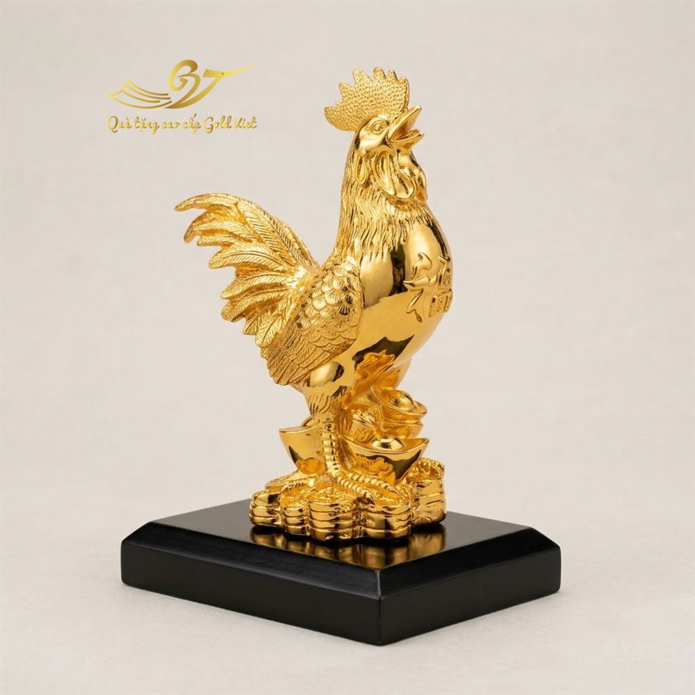 Tượng Gà Phong Thuỷ Mạ Vàng 24k