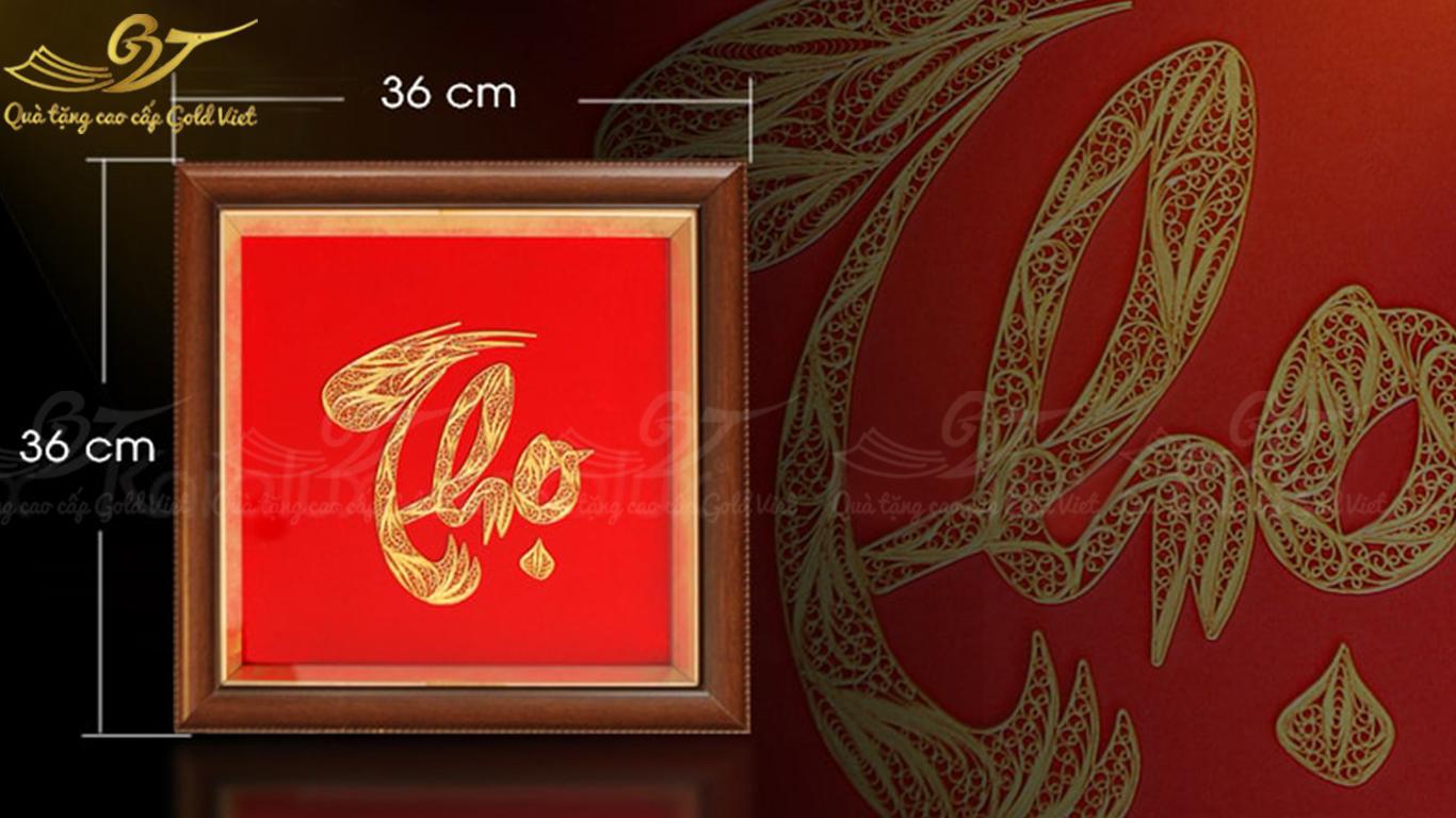 Tranh chữ Thọ mạ vàng Tranh chữ Thọ mạ vàng