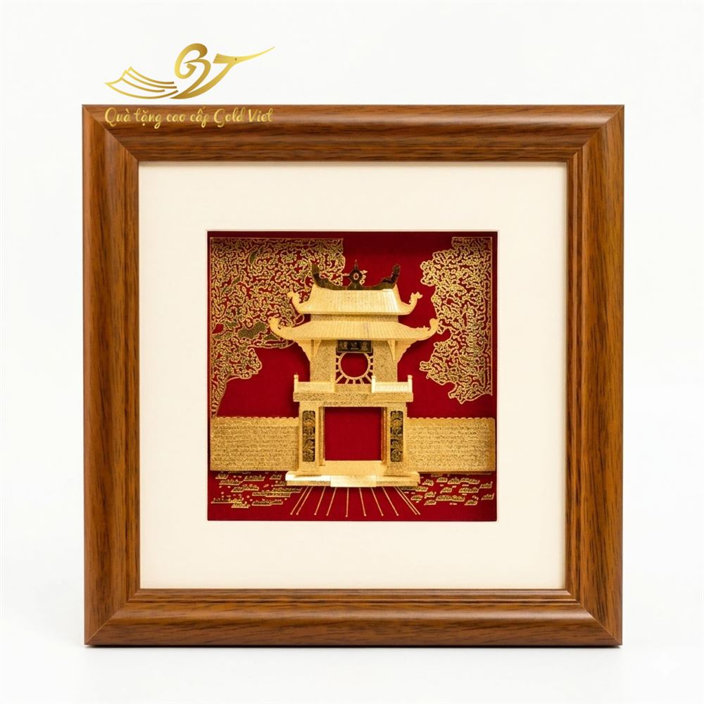 Tranh khuê văn các mạ vàng 24k Kích thước 25x25cm
