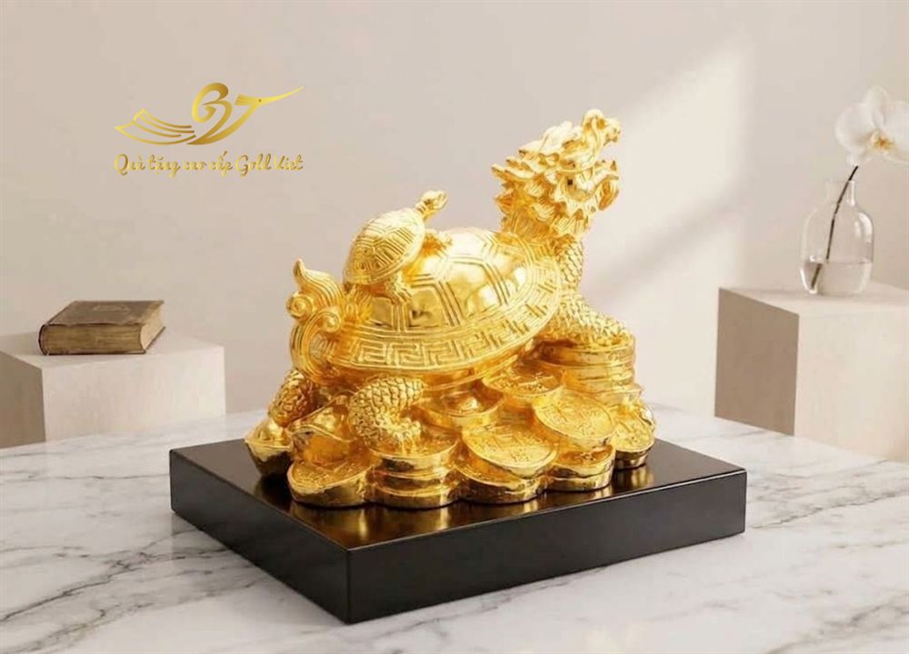 Tượng Long Quy Mạ Vàng-Quà Tặng Mạ Vàng Cao Cấp