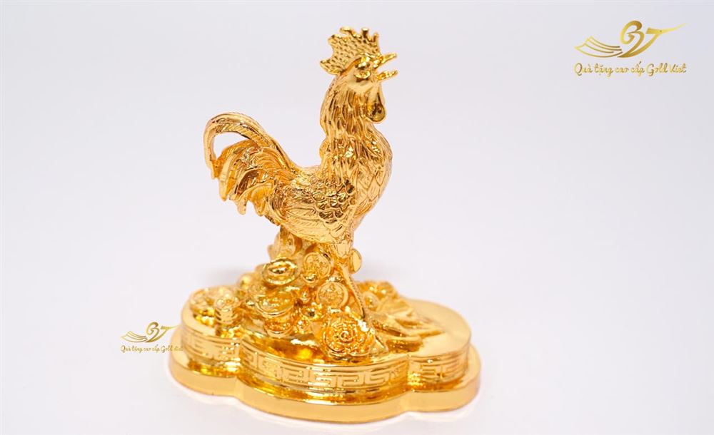 Tượng gà linh vật mạ vàng (size bé ) 