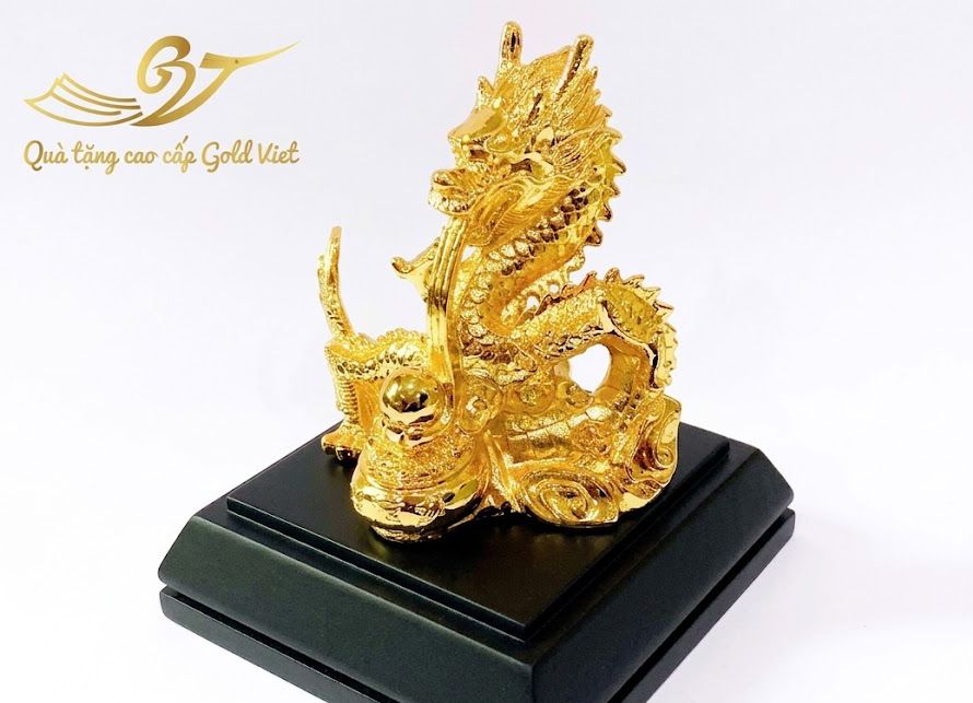 Tượng rồng mạ vàng 24k - Cao 15cm
