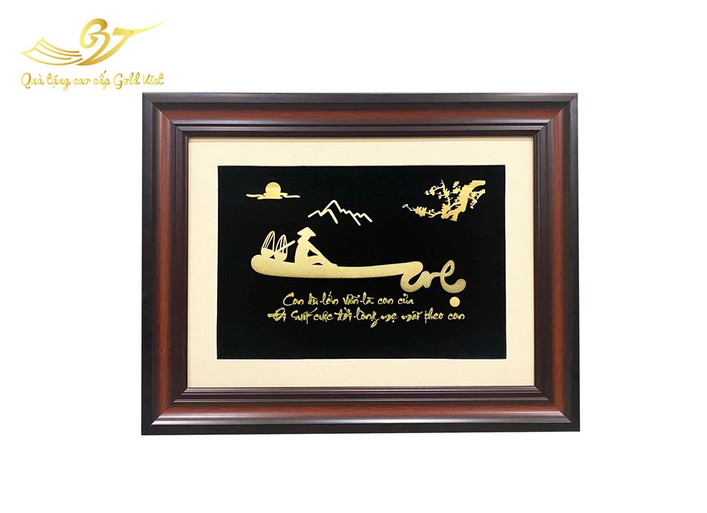 Tranh chữ mẹ mạ vàng