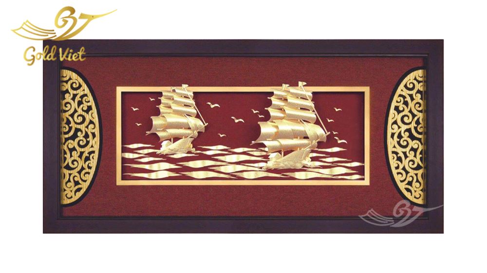 Tranh Thuận Buồm Xuôi Gió Mạ Vàng - Size Lớn 42x81 cm