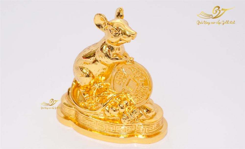 Tượng Chuột Phong Thủy Mạ Vàng - Tượng Linh Vật Cỡ Nhỏ
