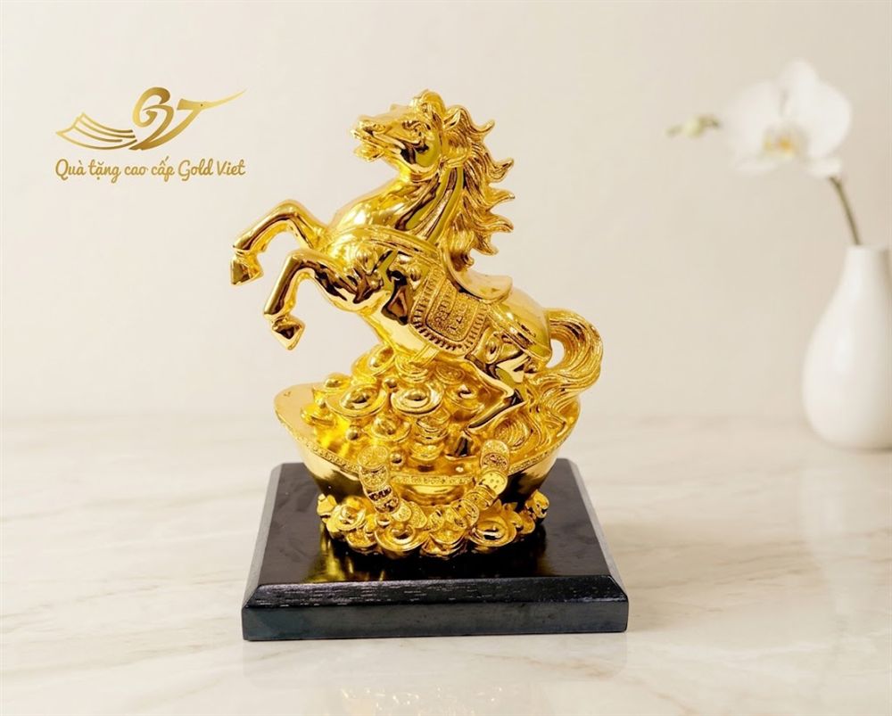 Tượng Ngựa Phú Quý Mạ Vàng